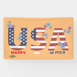 バナー「7月4日HAPPY 4 OF JULY」 横断幕
