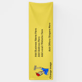 バナ広告ーを付けたビジネス 横断幕 (縦)