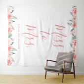 バナ恋しく思ーフローラピンクブライダルシャワープロップ タペストリー (インサイチュ(横))