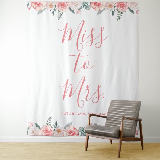 バナ恋しく思ーフローラピンクブライダルシャワープロップ タペストリー (インサイチュ)