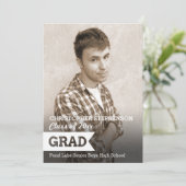 バナ無地のー写真の卒業発表 招待状 (スタンド正面)