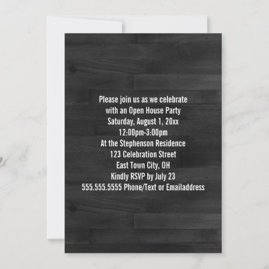 バナ無地のー写真の卒業発表 招待状 (裏面)