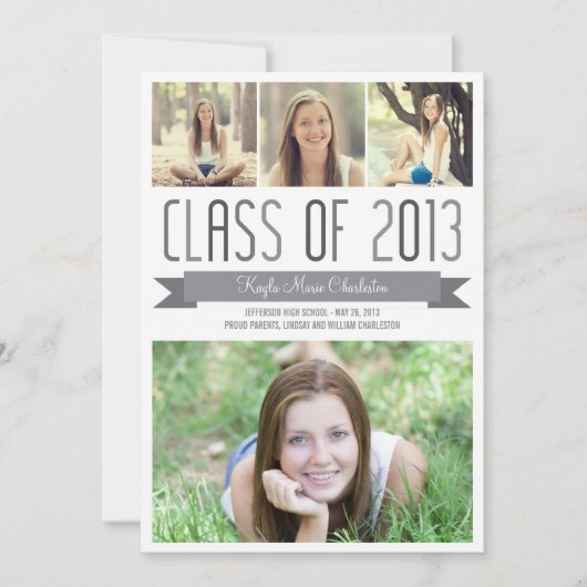 バナ誇りを持ったー卒業招待状発表 招待状 (正面)