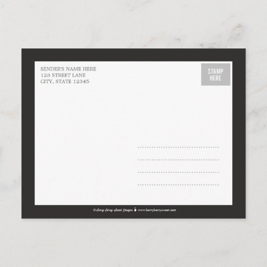 バナ魅力的ー誕生のお知らせ – 男の赤ちゃん 案内ポストカード (裏面)