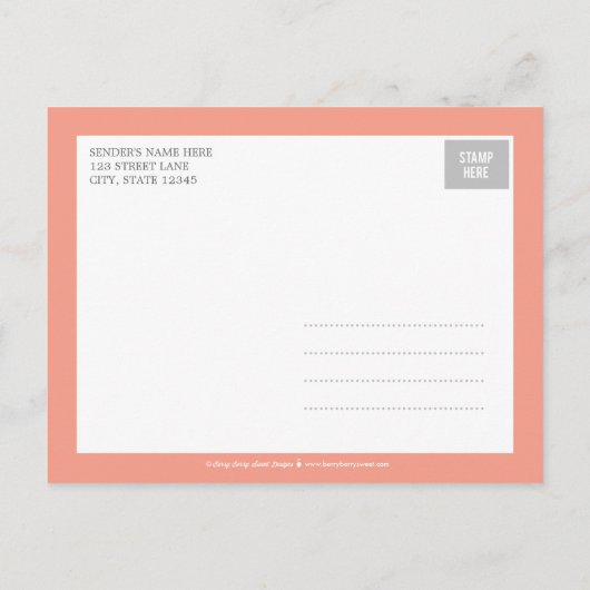 バナ魅力的ー誕生のお知らせ – Baby Girl 案内ポストカード (裏面)