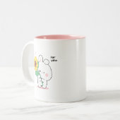 バニおもしろいー ツートーンマグカップ (正面左)