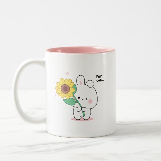 バニおもしろいー ツートーンマグカップ (左)