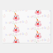 バニおもしろいー – 私はユニコーン。ハッピーバースデー。 ラッピングペーパーシート (正面2)