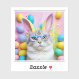 バニお洒落ー耳のイースター猫 シール