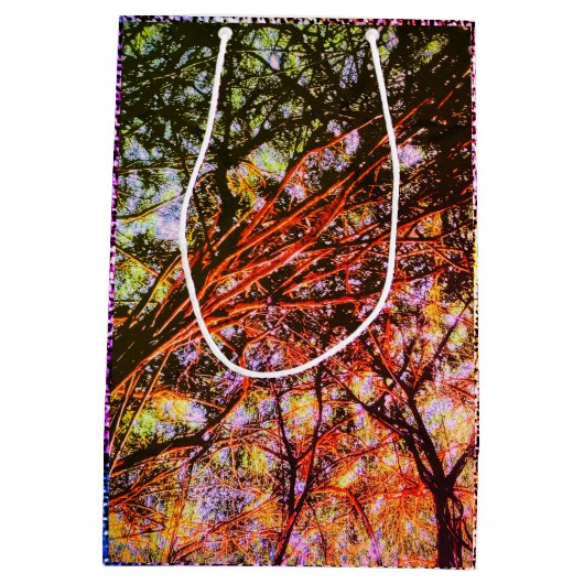 バニアンの根/星の夜で歩き回る ミディアムペーパーバッグ (裏面)