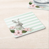 バニエレガントーストライプの スクエアペーパーコースター (アングル)