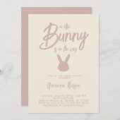 バニエレガントーモダンベビーガールシャワー 招待状 (正面/裏面)
