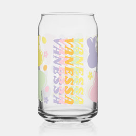 バニカラフルーパターン(レトロ名アクセント) ガラス缶