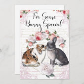 バニキスをするーズ、バニー・ラビット、イースター、バレンタイン シーズンカード (正面/裏面)