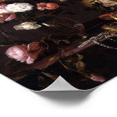 バニタスチルライフwithブーケとスカルエイドリアン ポスター (角)