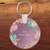 バニッシュラベンダーイングリッシュガーデンブライダルシャワー キーホルダー (裏面)