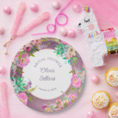 バニッシュラベンダーイングリッシュガーデンブライダルシャワー ペーパープレート (パーティー)