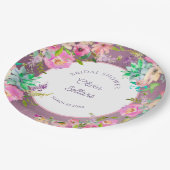 バニッシュラベンダーイングリッシュガーデンブライダルシャワー ペーパープレート (アングル)