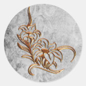 バニッシュ金ゴールドオンアンティークグレイ結婚ズ ラウンドシール (正面)