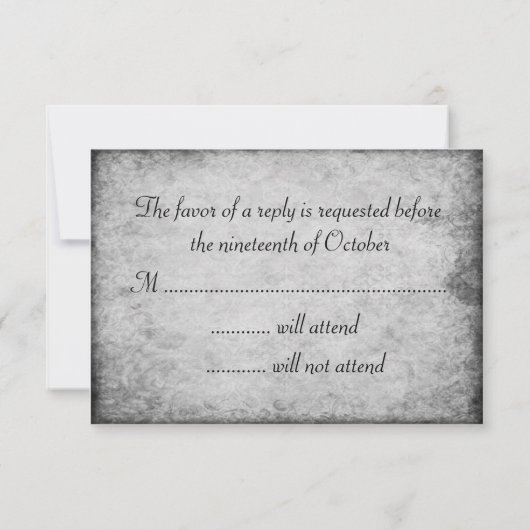 バニッシュ金ゴールドオンアンティークグレイ結婚ズ 出欠カード (裏面)