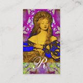 バニティ美しいファッション衣装デザイナーピンクパープル 名刺 (裏面)