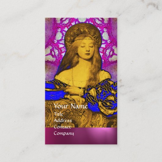 バニティ美しいファッション衣装デザイナーピンクパープル 名刺 (正面)