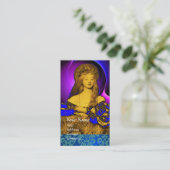 バニティ美しいファッション衣装デザイナーブルーダマスク 名刺 (スタンド正面)