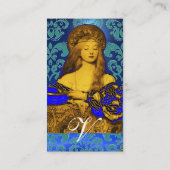 バニティ美しいファッション衣装デザイナーブルーダマスク 名刺 (裏面)