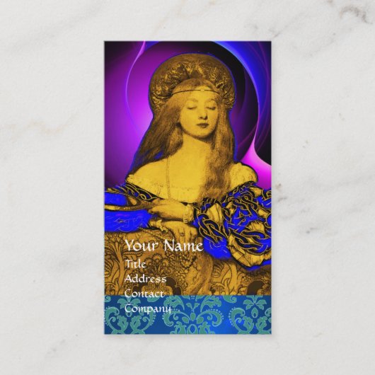 バニティ美しいファッション衣装デザイナーブルーダマスク 名刺 (正面)