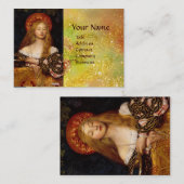 バニティ美しいファッション衣装デザイナー金ゴールド黄色 名刺 (正面/裏面)