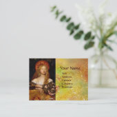 バニティ美しいファッション衣装デザイナー金ゴールド黄色 名刺 (スタンド正面)