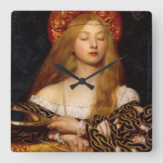 バニティ美しいファッション衣装デザイナー スクエア壁時計 (正面)