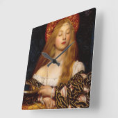 バニティ美しいファッション衣装デザイナー スクエア壁時計 (傾斜)