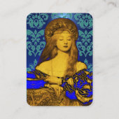 バニティ美しい-ファッション衣装デザイナー金ゴールドメタル 名刺 (裏面)