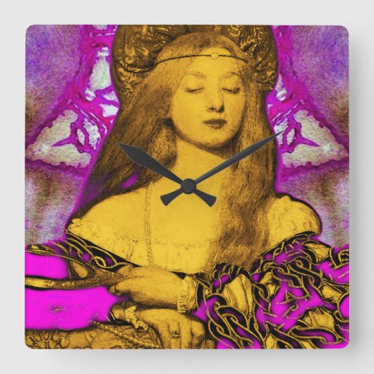 バニティ美しい-ファッション衣装デザイナ スクエア壁時計 (正面)