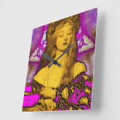 バニティ美しい-ファッション衣装デザイナ スクエア壁時計 (傾斜)