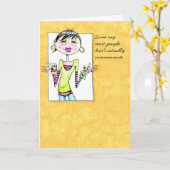 バニティ誕生日または友情カード カード (黄色い花)