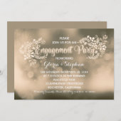 バニモダンラブラウンフローラ婚約パーティ 招待状 (正面/裏面)