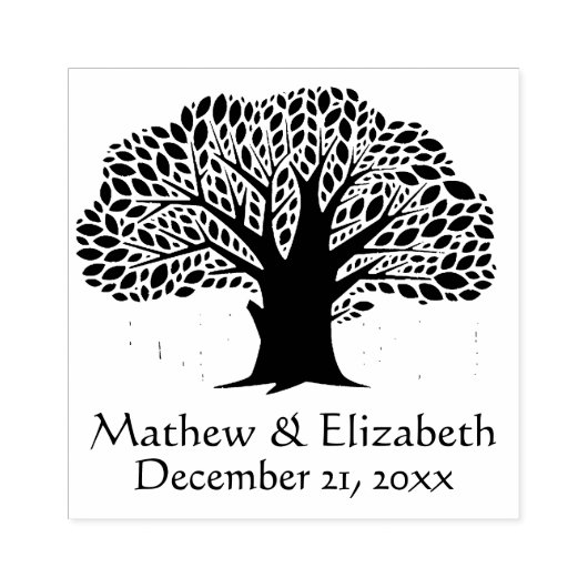 バニヤンの木の素朴な屋外ウェディング ラバースタンプ (インプリント)