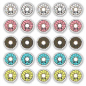 バニラとチョコレートドーナツとつや消し振りかける シール (正面)