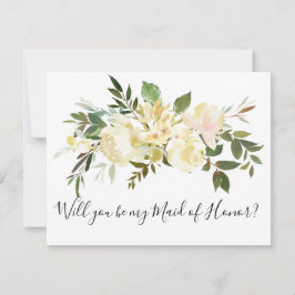 バニラの花が私のメイド・オブ・オーナー（花嫁付き添い人）カード サンキューカード
