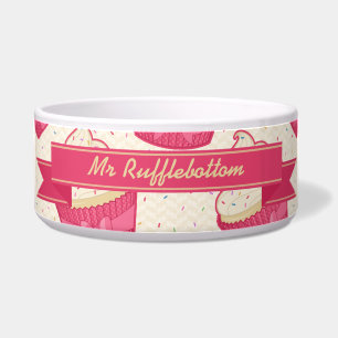 バニラまきカップケーキパターンとリボン ボウル