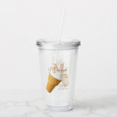 バニラアイスクリームのモノグラムおよび文字のカスタム アクリルタンブラー (裏面)