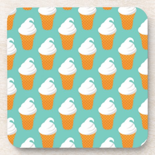 バニラアイスクリームの円錐形パターン コースター (正面)