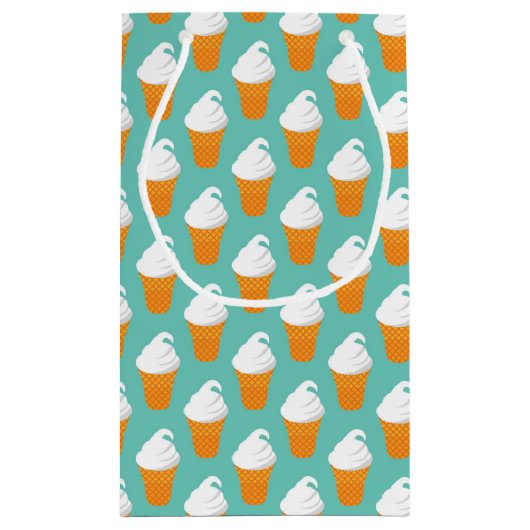 バニラアイスクリームの円錐形パターン スモールペーパーバッグ (裏面)