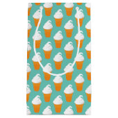 バニラアイスクリームの円錐形パターン スモールペーパーバッグ (正面)