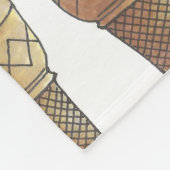 バニラアイスクリームケーキコーンスクープ甘いグルメ フリースブランケット (角)