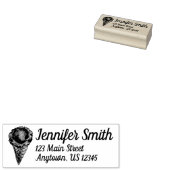 バニラアイスクリームコーンスクープのデザート食品アドレス ラバースタンプ (押印)