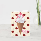 バニラアイスクリームコーン誕生日カード カード (正面)