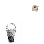 バニラアイスクリームスクープコーンデザート夏期 ラバースタンプ (押印)